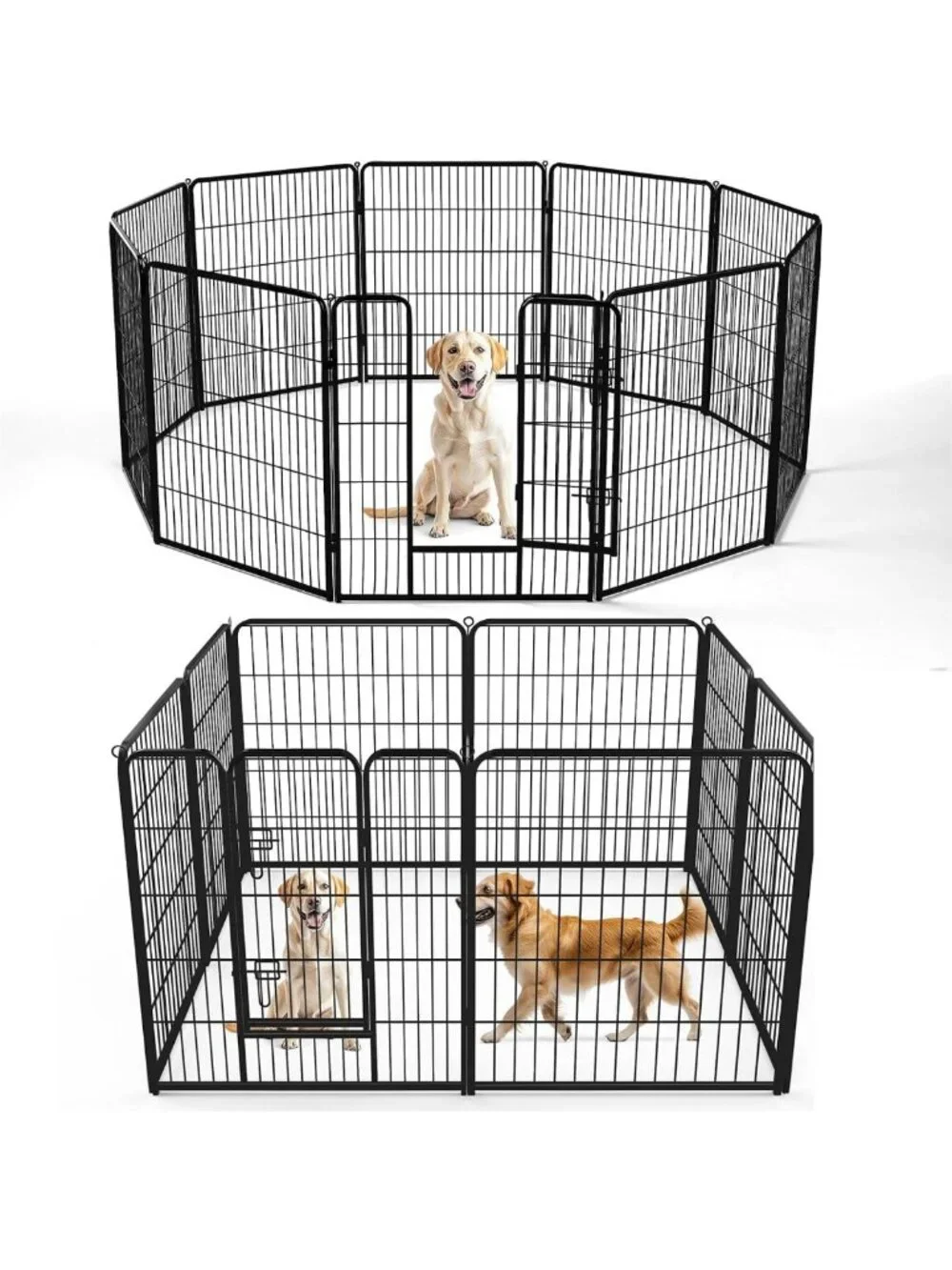 40-Inch 8-Panel Dog Playpen - Indoor/Outdoor Metal Pet Fence for Safety & Play